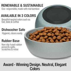 Loving Pets Dolce Bamboo plato pequeño gris pizarra ideal para comida