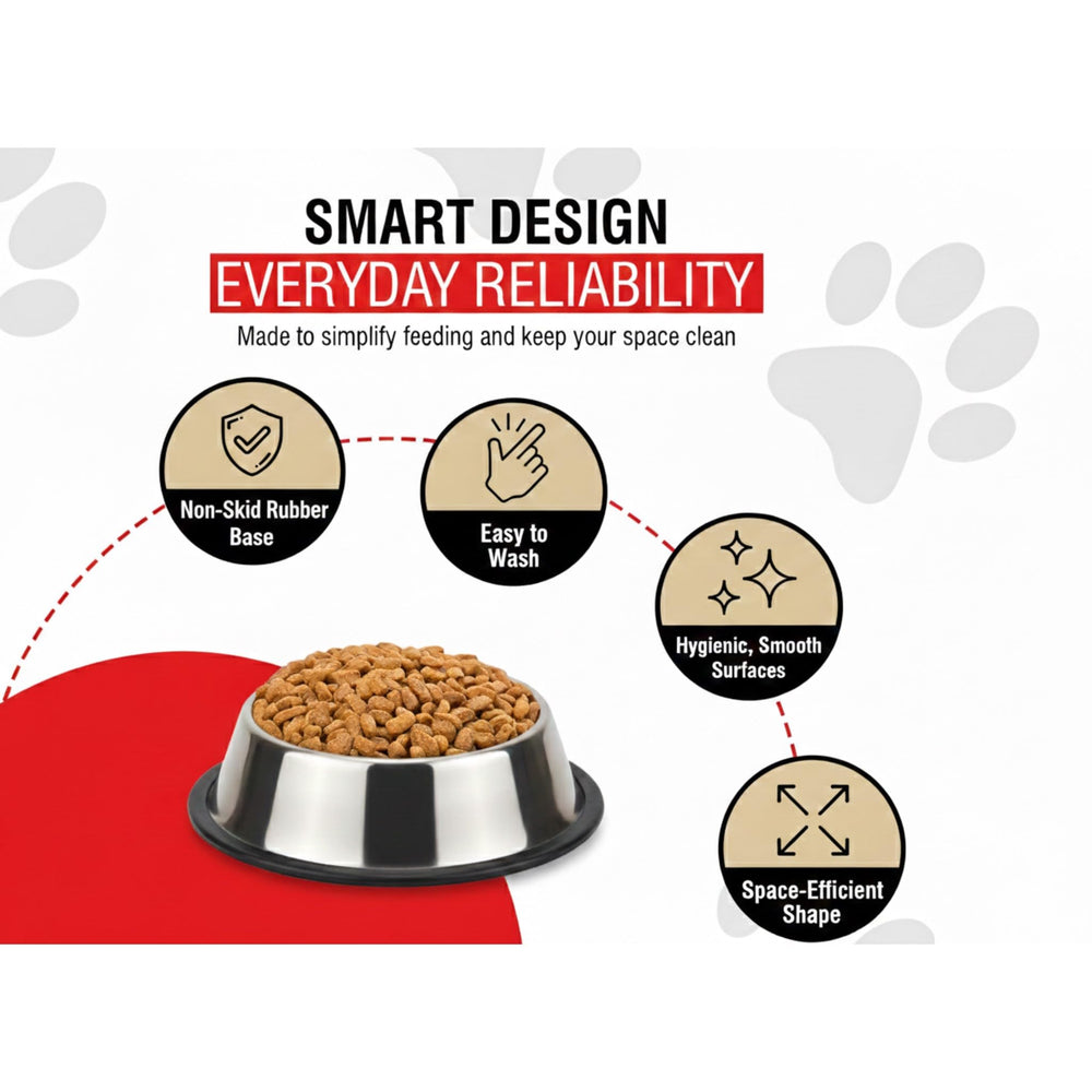 Loving Pets tazón de acero inoxidable higiénico para comida y agua.