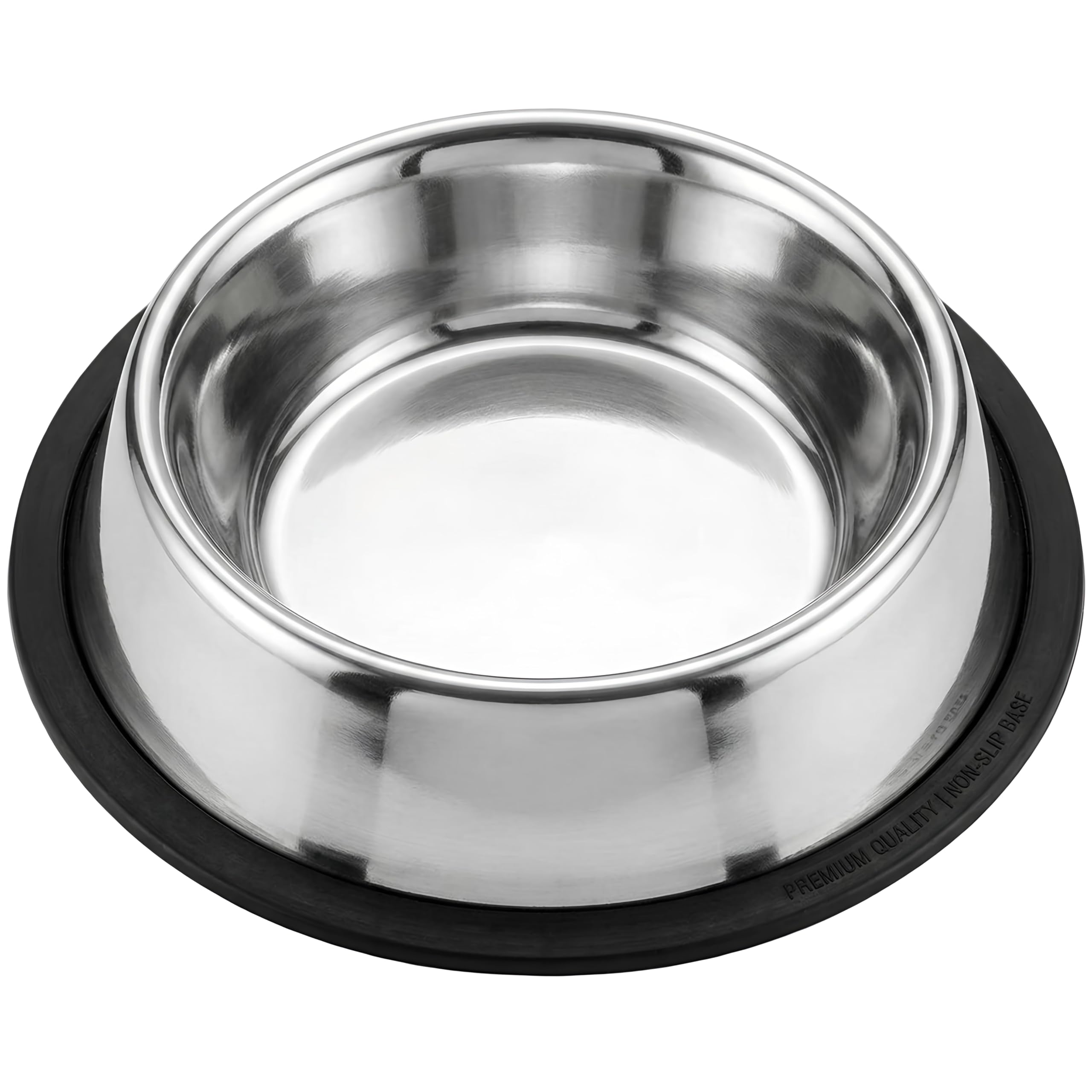Tazón Loving Pets de acero inoxidable sin deslizamiento para comidas estables.