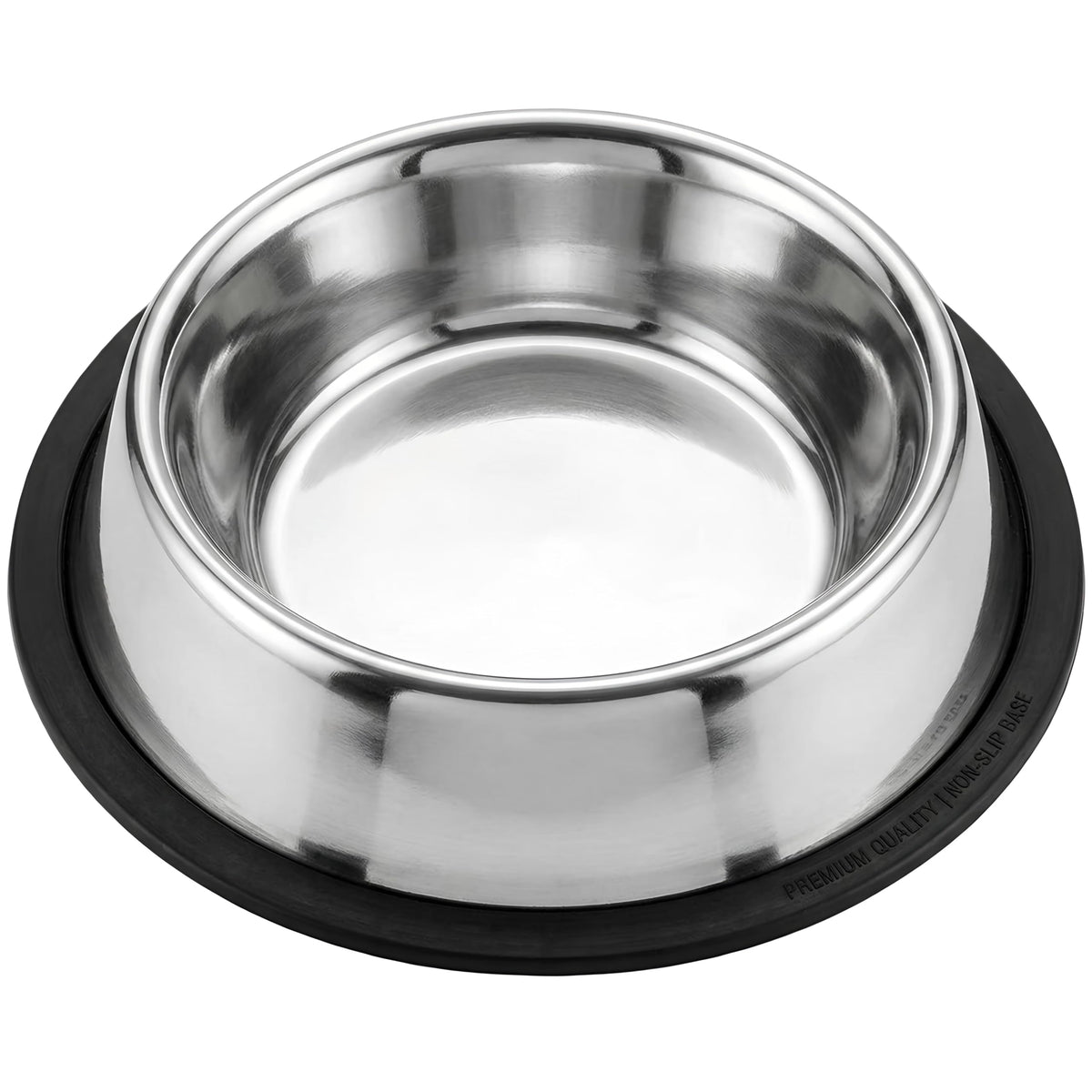 Tazón Loving Pets de acero inoxidable sin deslizamiento para comidas estables.