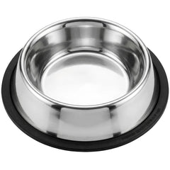 Tazón Loving Pets de acero inoxidable sin deslizamiento para comidas estables.