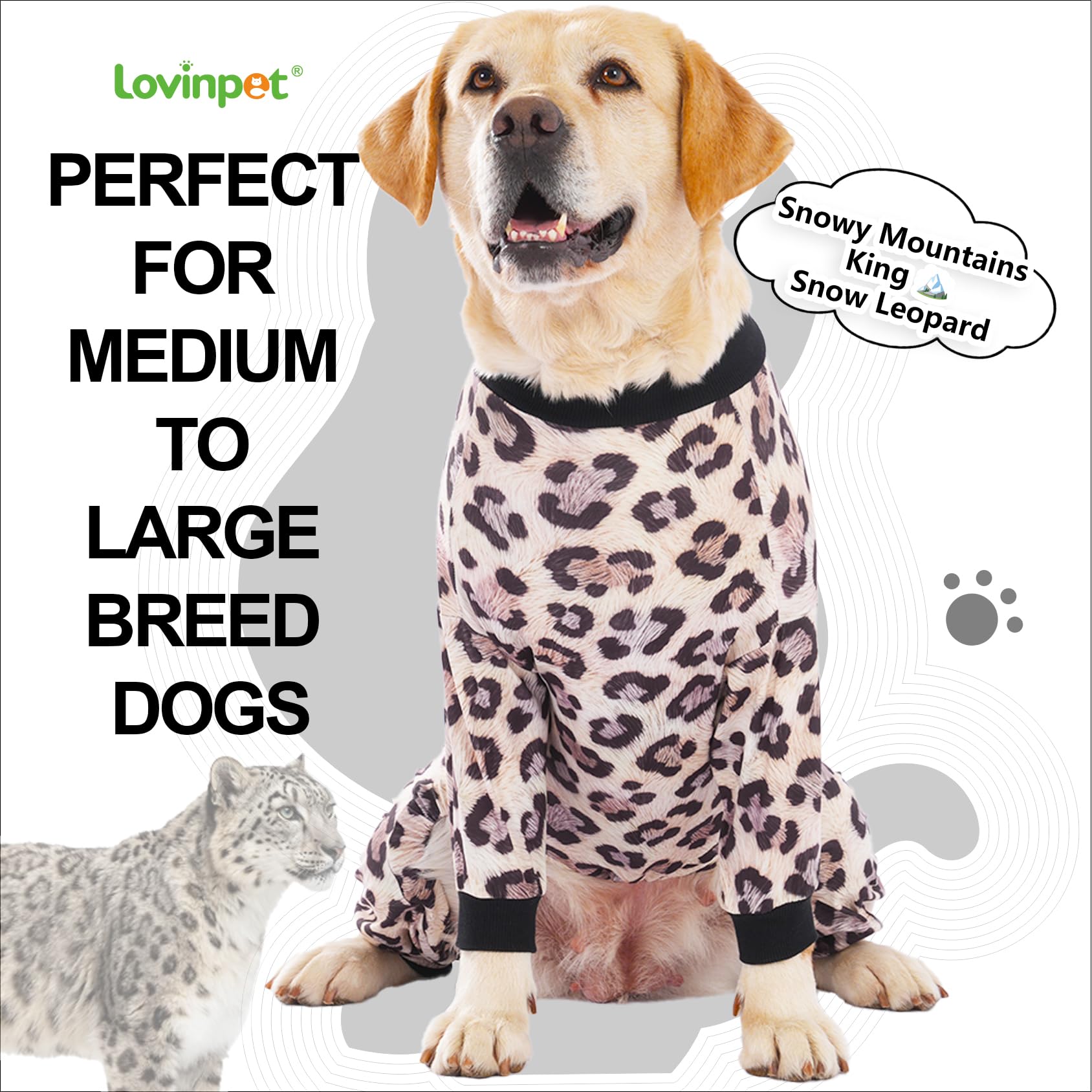 LovinPet Pijama para perro grande - detalle-tejido: tela suave que cuida la piel.