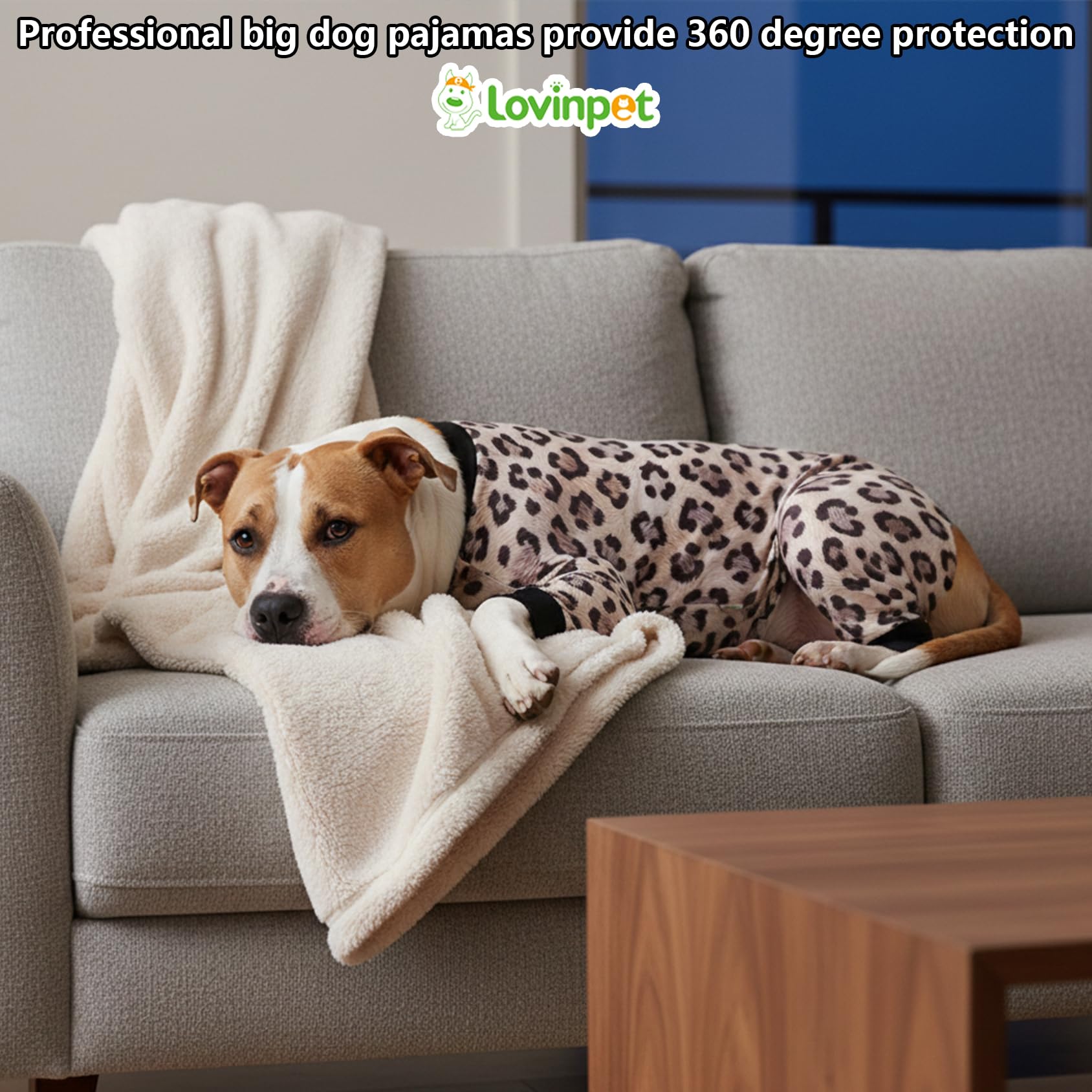 LovinPet Pijama para perro grande - lavado-facil: apto para lavadora para uso frecuente.