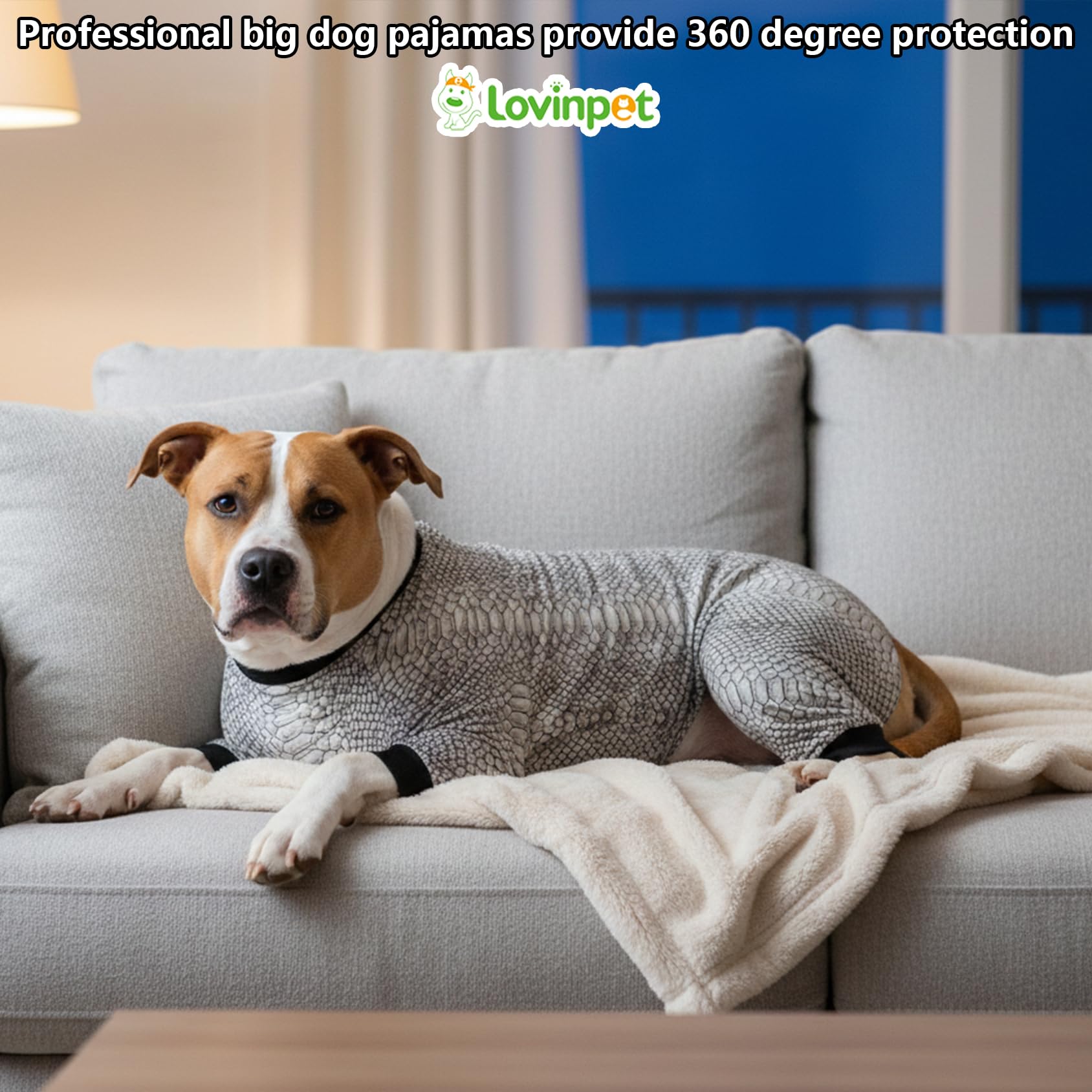 LovinPet Pijama para perro grande, lavado fácil; mantenimiento sencillo y duradero.