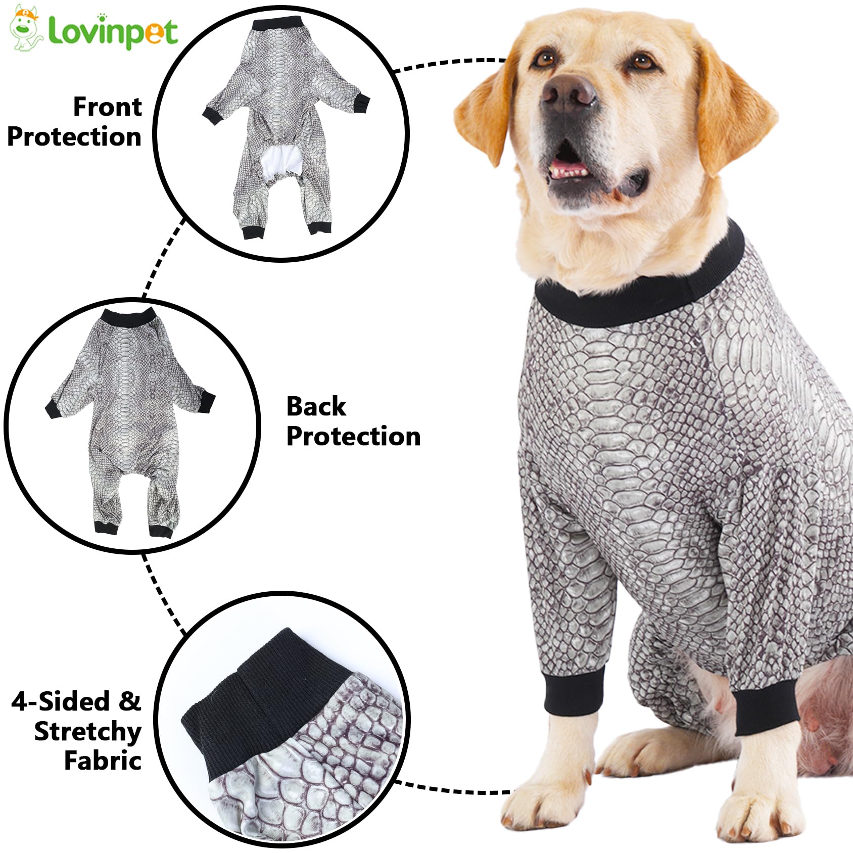 LovinPet Pijama para perro grande, uso en sofá; perfecto para momentos de relax en casa.