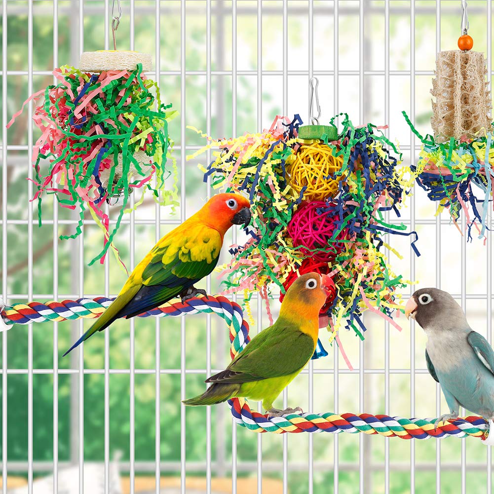 LovyoCoCo juguete de papel crinkle para aves, perfecto para desgarrar y forraje
