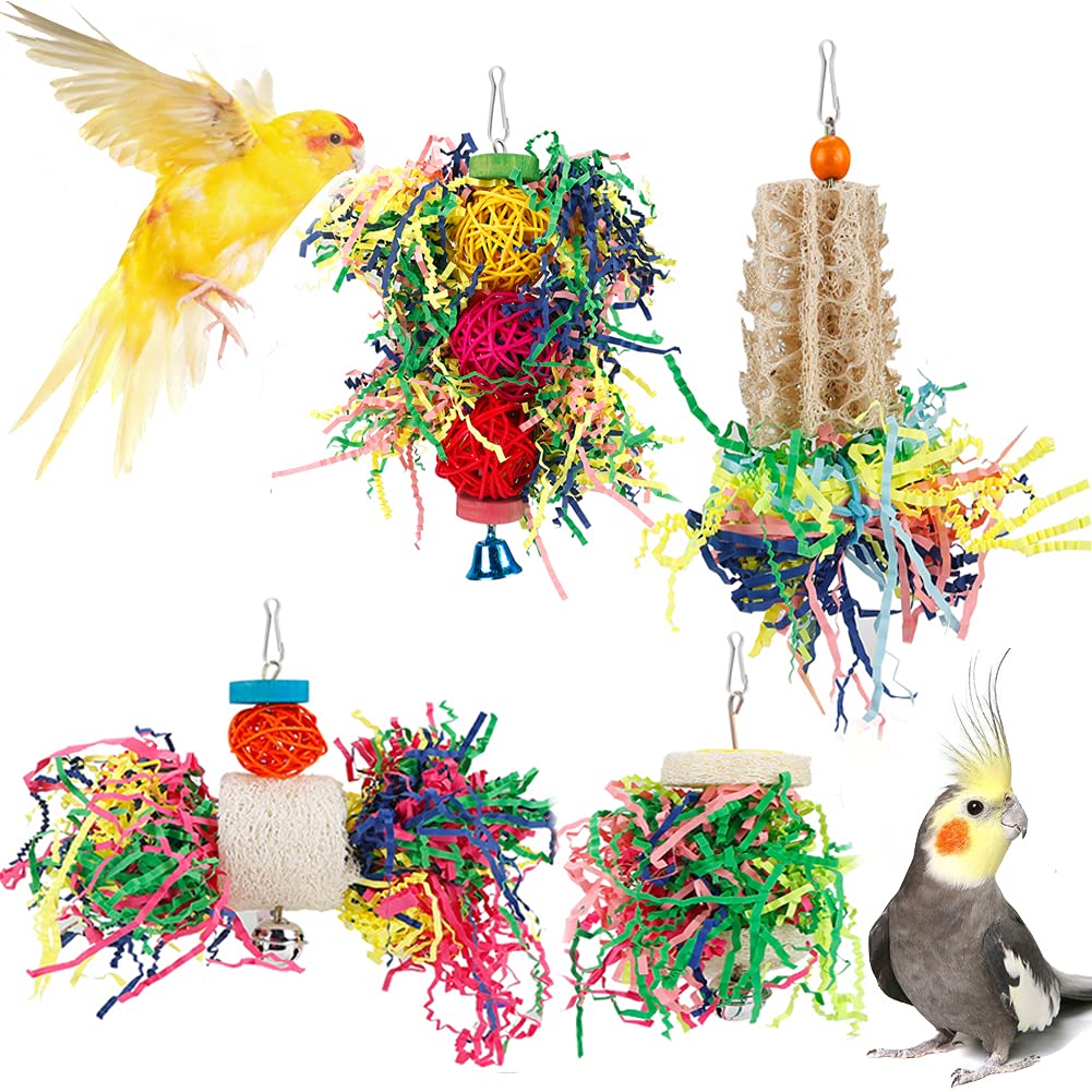 lovyoCoCo juguete de forraje colgante para aves, estimula exploración y entretenimiento.