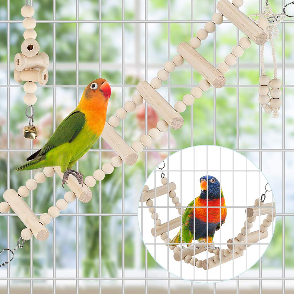 lovyocooco poste para pajaro de madera, masticable y seguro