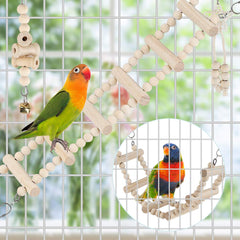 lovyocooco poste para pajaro de madera, masticable y seguro