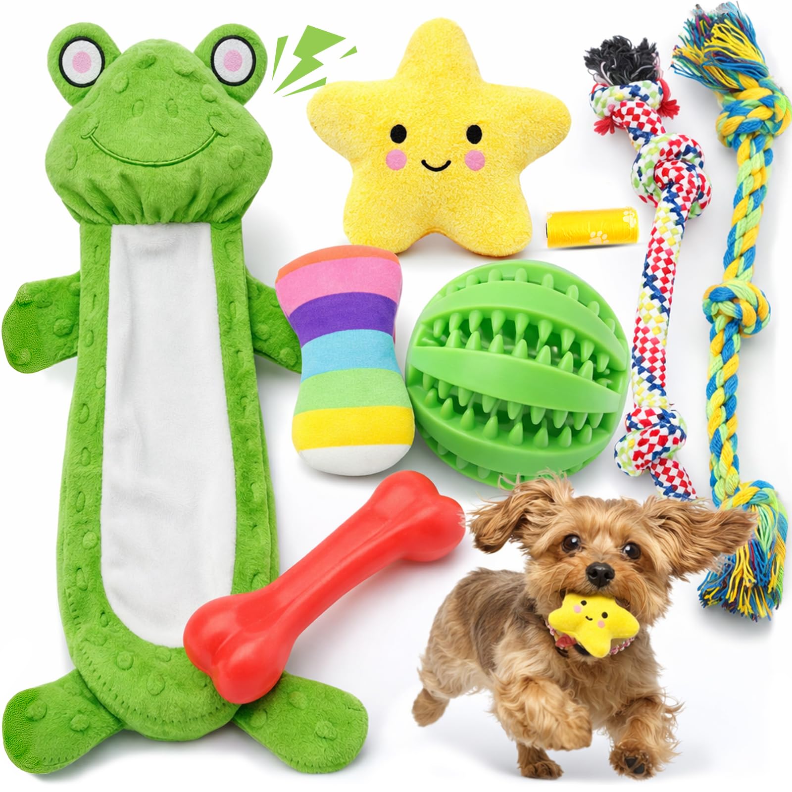 LOYEE 8-pack de juguetes para cachorros pequeños, ideal para morder y jugar