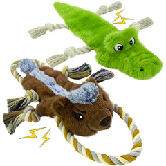 Juguete interactivo LSSYYQQ cocodrilo de cuerda para juego suave y duradero