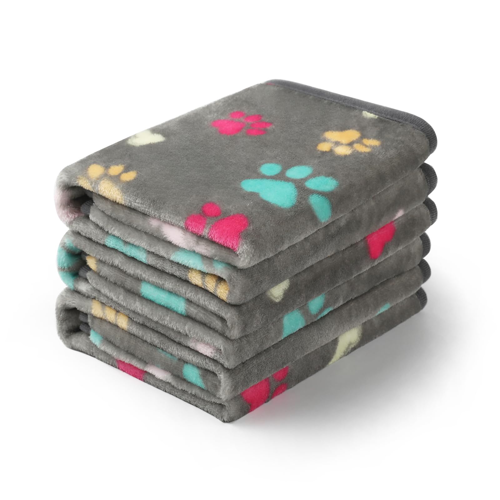 Luciphia: ensemble de trois couvertures peluche gris pour chiens et chats.