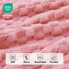 Luciphia manta fleece 300GSM, detalle 3D jacquard, tejido suave y duradero