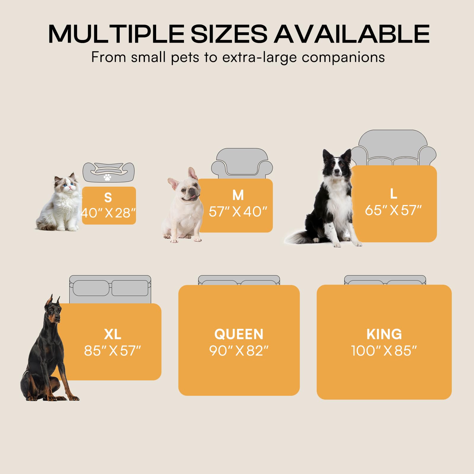 Manta Luciphia de varios tamaños para gatos y perros.