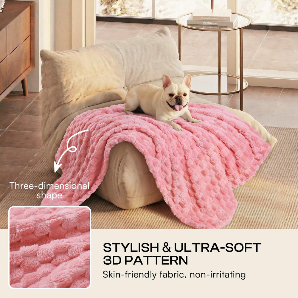 Luciphia juego de 3 mantas gris-beige-rosa para combinar con cualquier decoración.