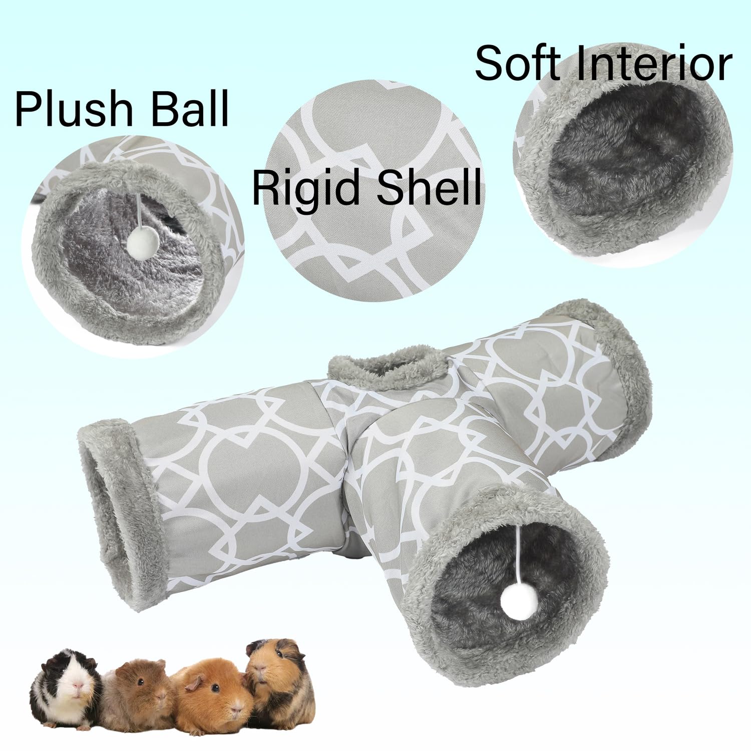 LUCKITTY tunel-disenio-geometrico-gris: diseño moderno para mascotas curiosas.