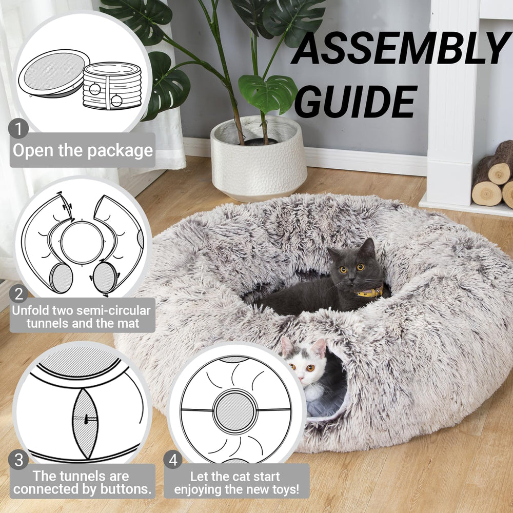 LUCKITTY tunel-gato-configuracion-semi ofrece versatilidad para jugar esconder y descansar