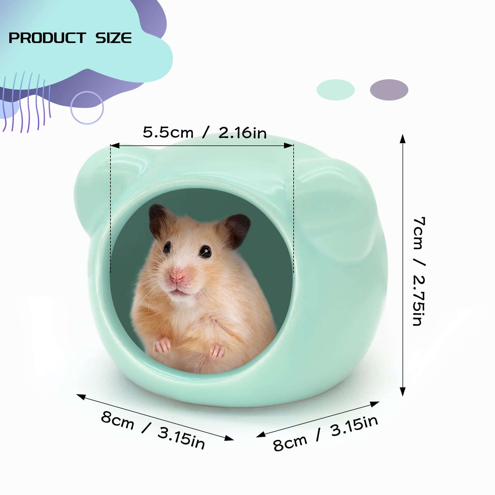 Nido LuckyOpt hamster cerámico amplio, ofrece refugio cómodo para mascotas pequeñas.