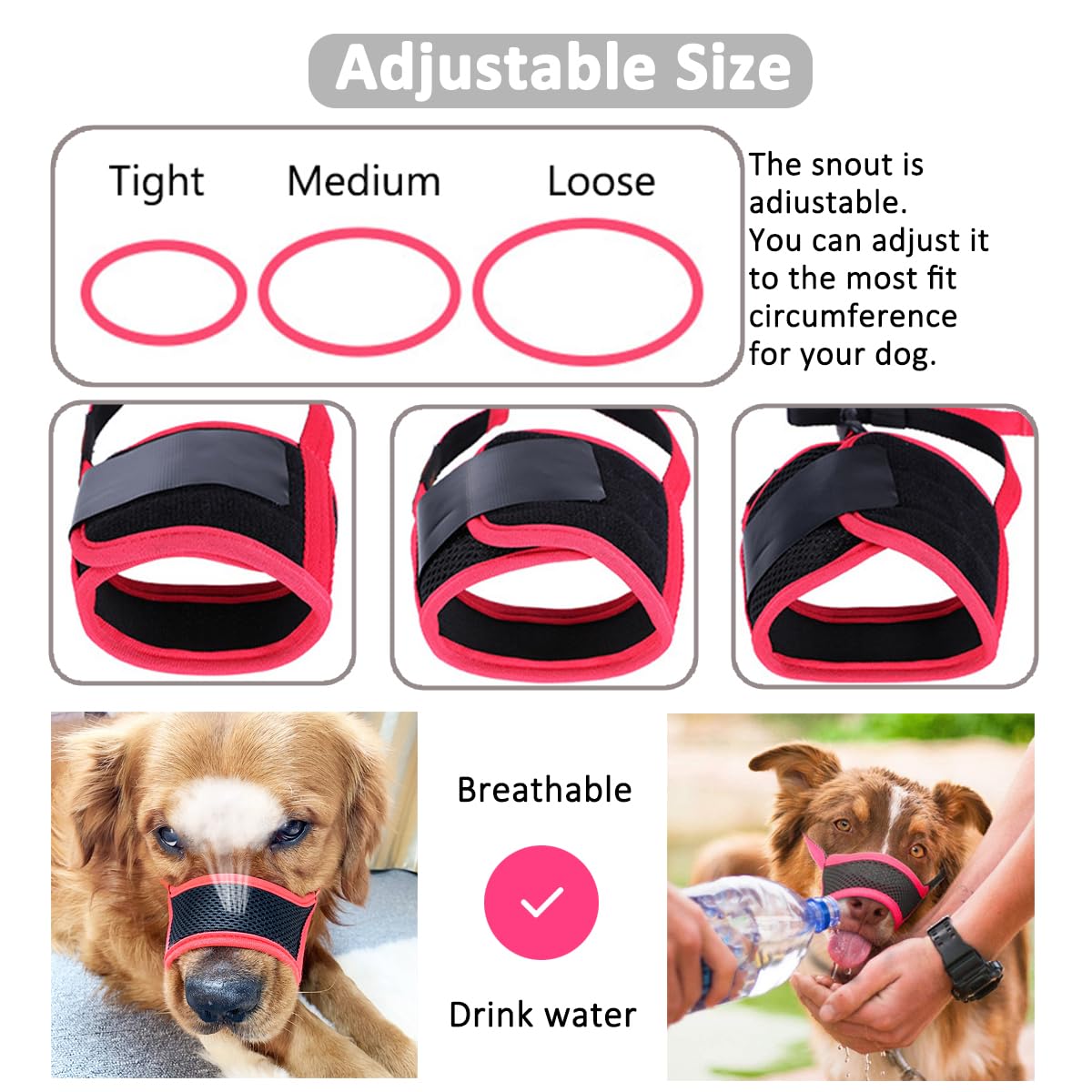 LUCKYPAW mordaza para perro, espacio para beber, permite hidratación durante la actividad.