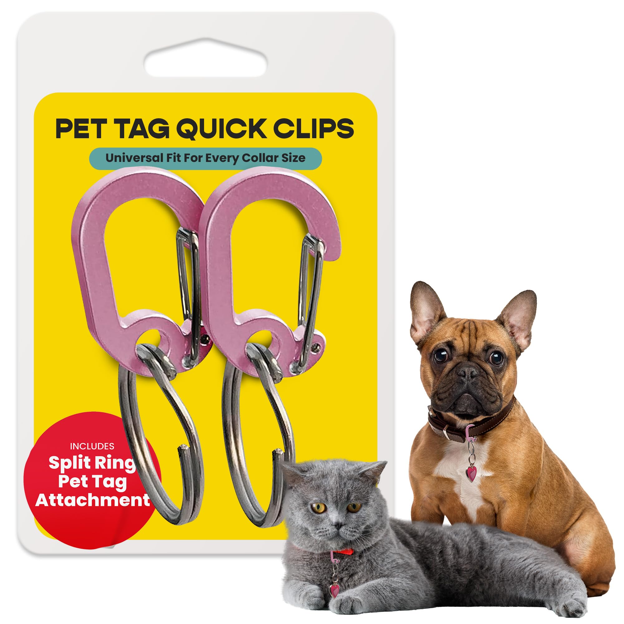 LuckyPet Klippy abrazadera etiquetas collar rosado, duradera y fácil de usar.