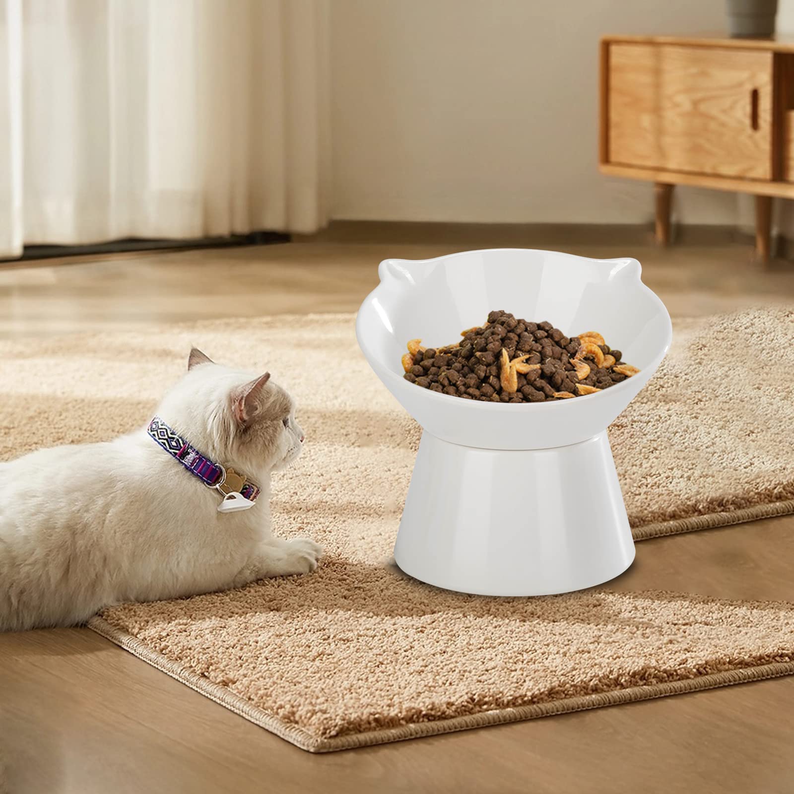 Bol LuckyPots blanc lumineux, décoratif et pratique pour les chats.