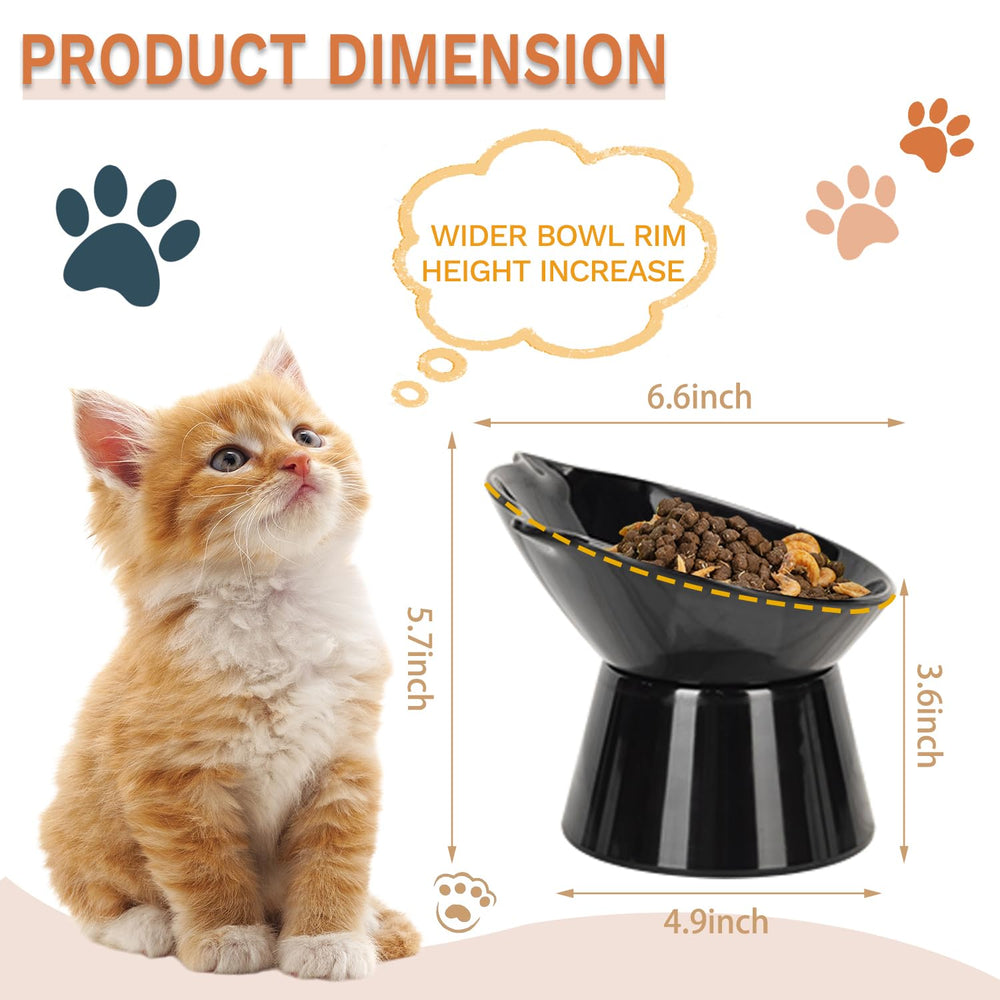 LuckyPots plato elevado para gato anti-vomito reduce desbordes al comer