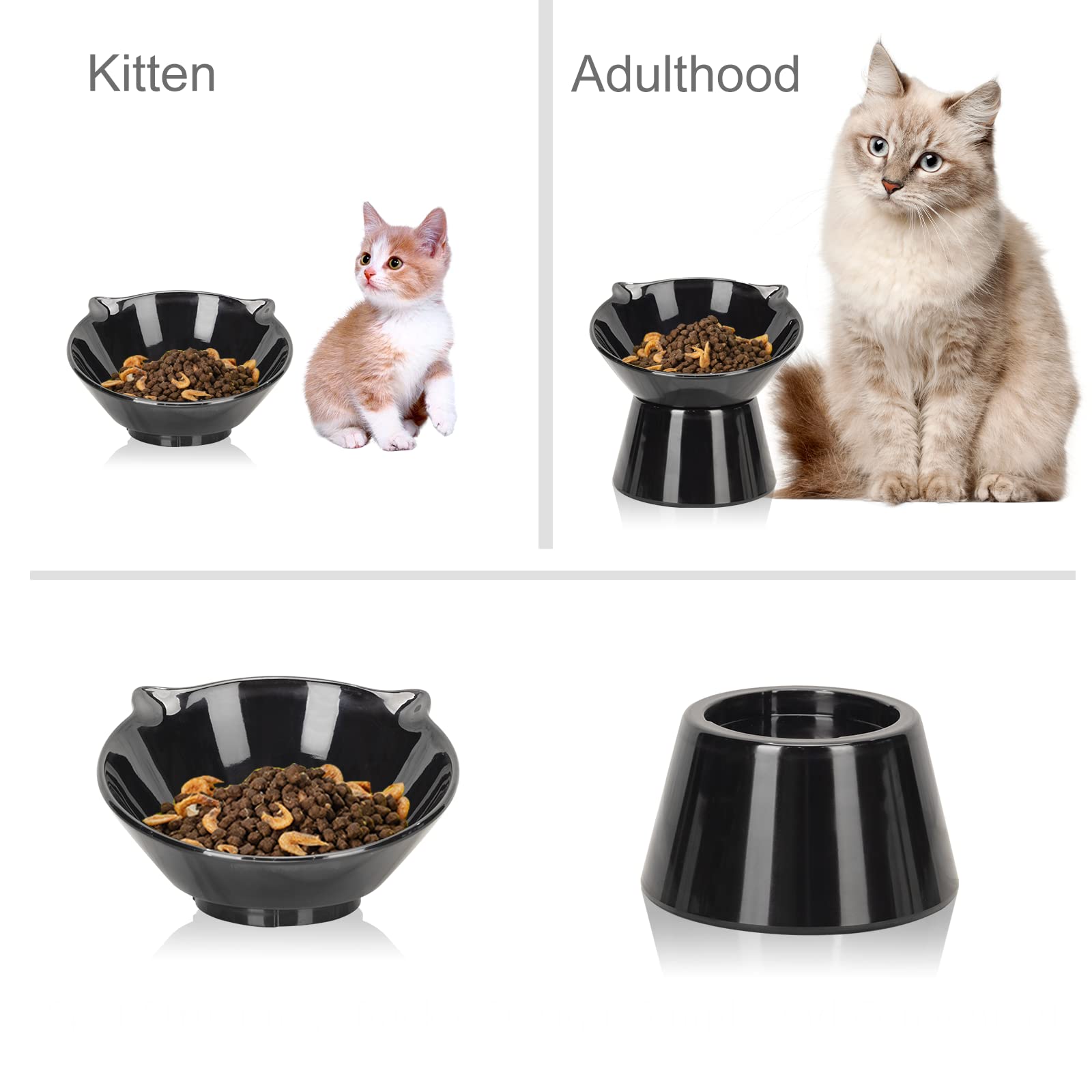 LuckyPots plato elevado para gato con confort durante la comida