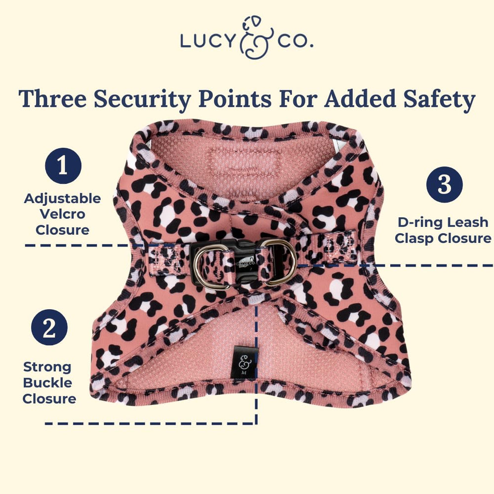 Lucy & Co. arnés ajustable con cierre reforzado para un calce seguro.