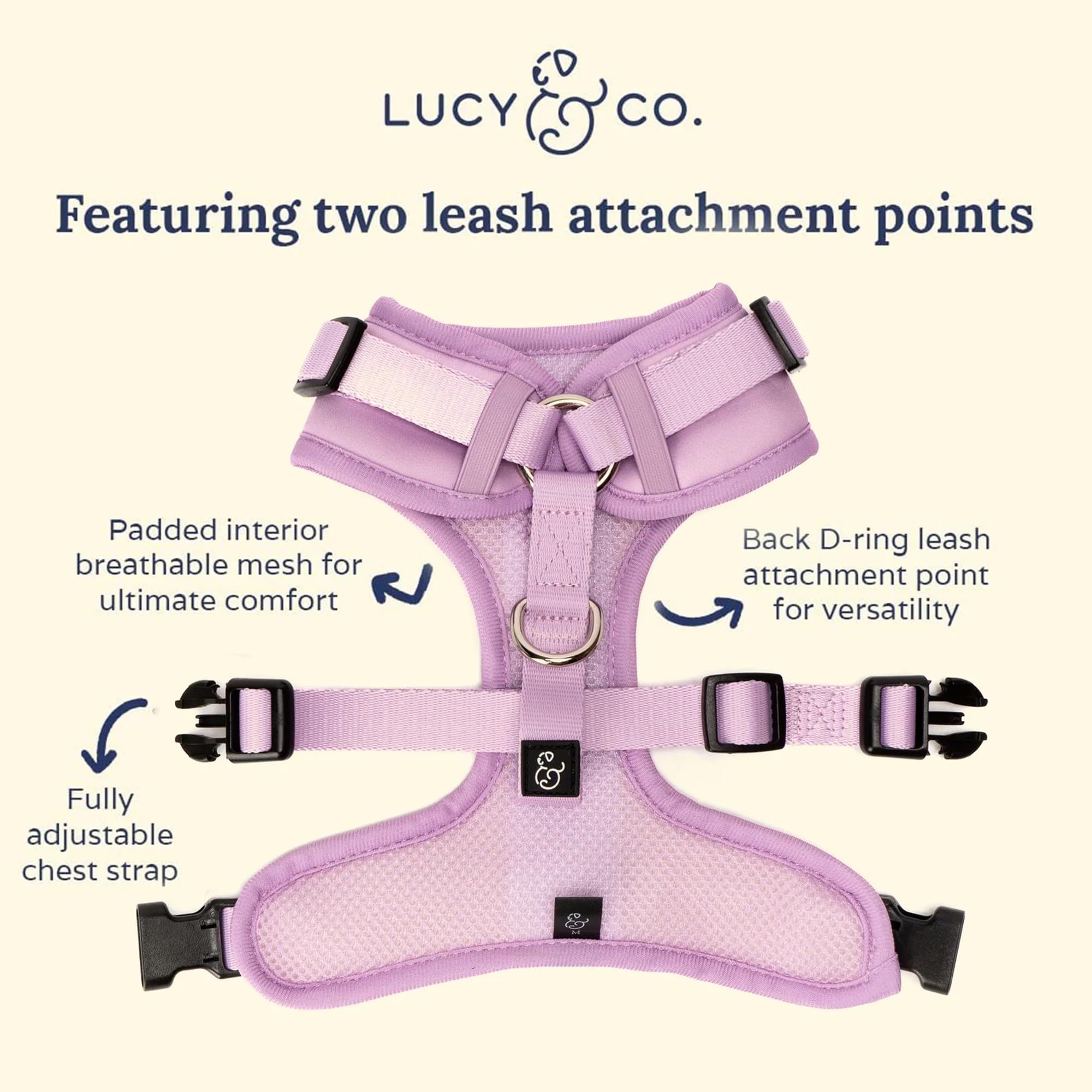 Lucy & Co. Arnés Bouquet ajuste de cuello para crecimiento cómodo