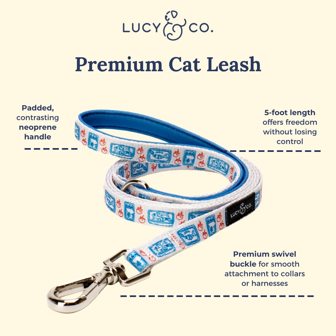 Lucy & Co. arnés gato ajustable, seguro y adaptable para varios tamaños.