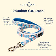 Lucy & Co. arnés gato ajustable, seguro y adaptable para varios tamaños.