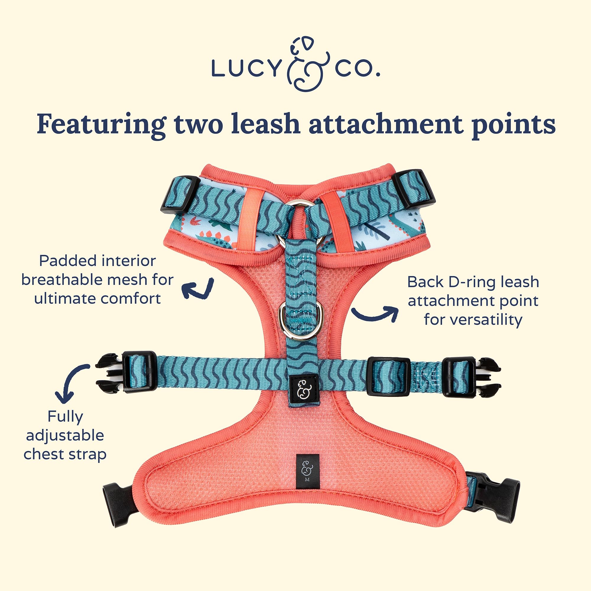Lucy & Co. DinoROAR ajuste cuello: flexibilidad para crecimiento y caminar con comodidad.
