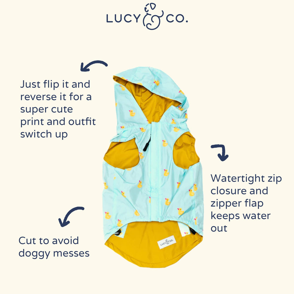Lucy & Co. Lucky Ducky: diseño reversible con colores sólidos para fotos divertidas.