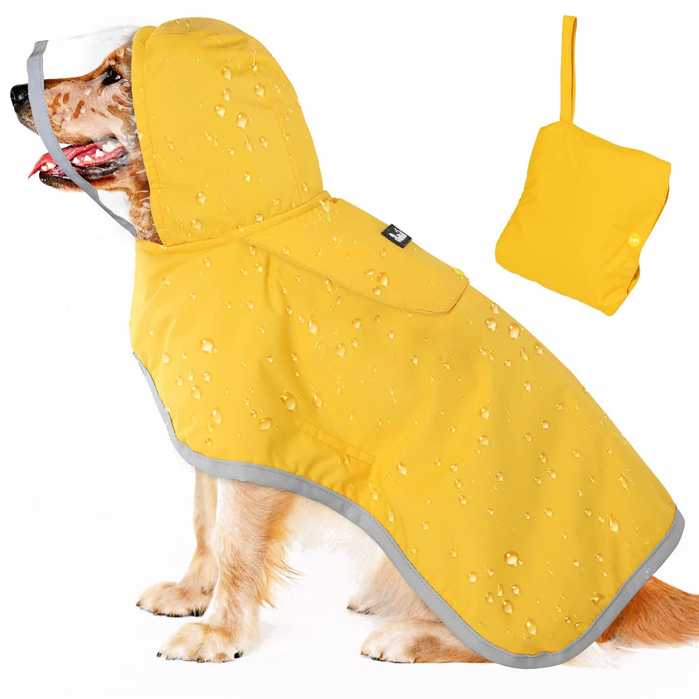 Lukovee capa para perros con capucha transparente, protección contra lluvia.