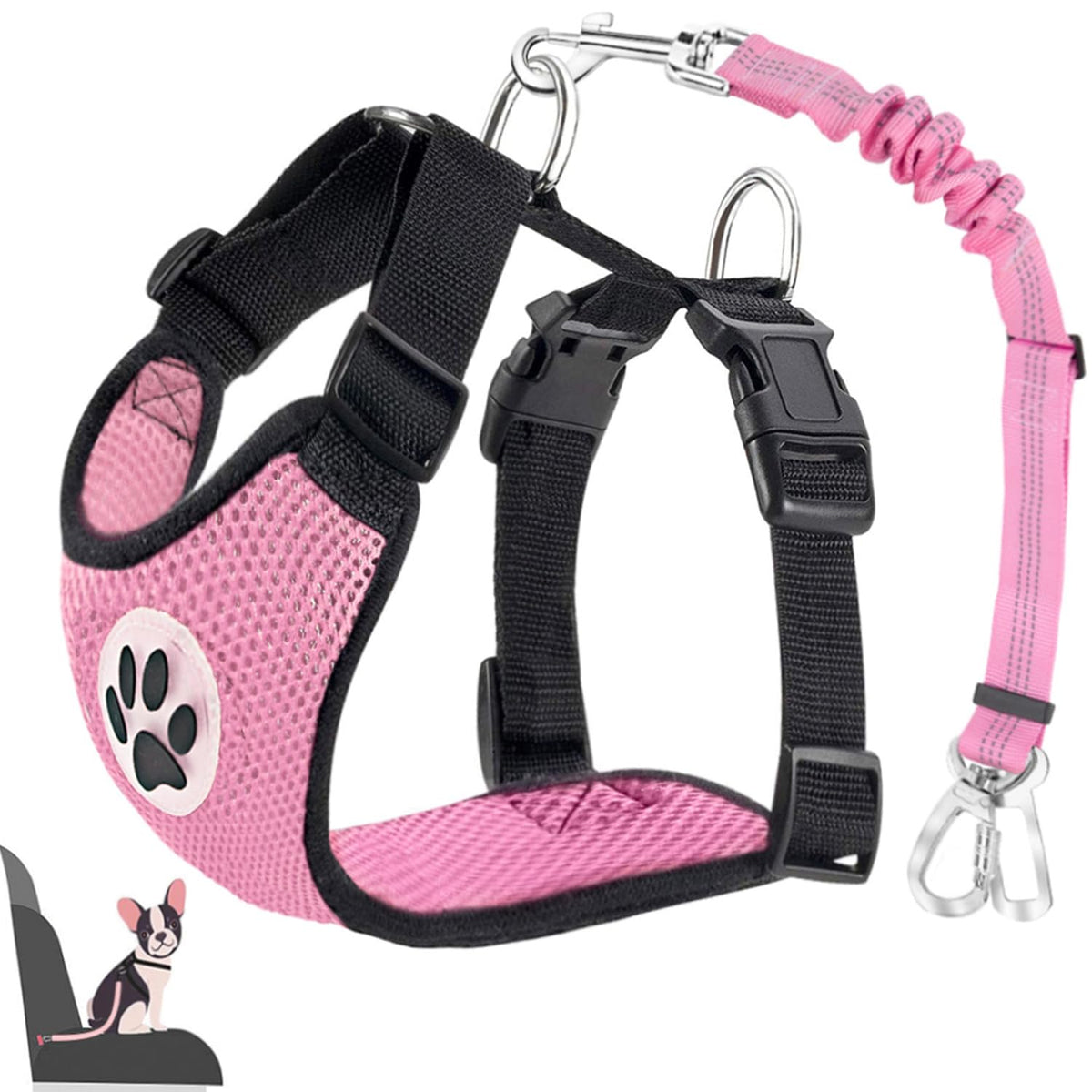 Lukovee cinturón de seguridad para perros con gancho, ideal para coche.