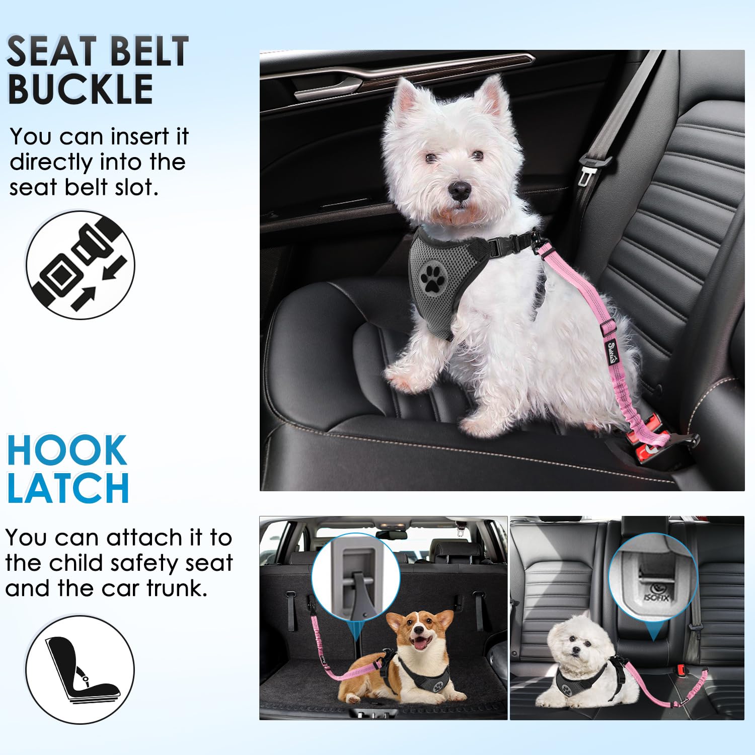 Lukovee correa con restricción para reposacabezas, viajes estables.