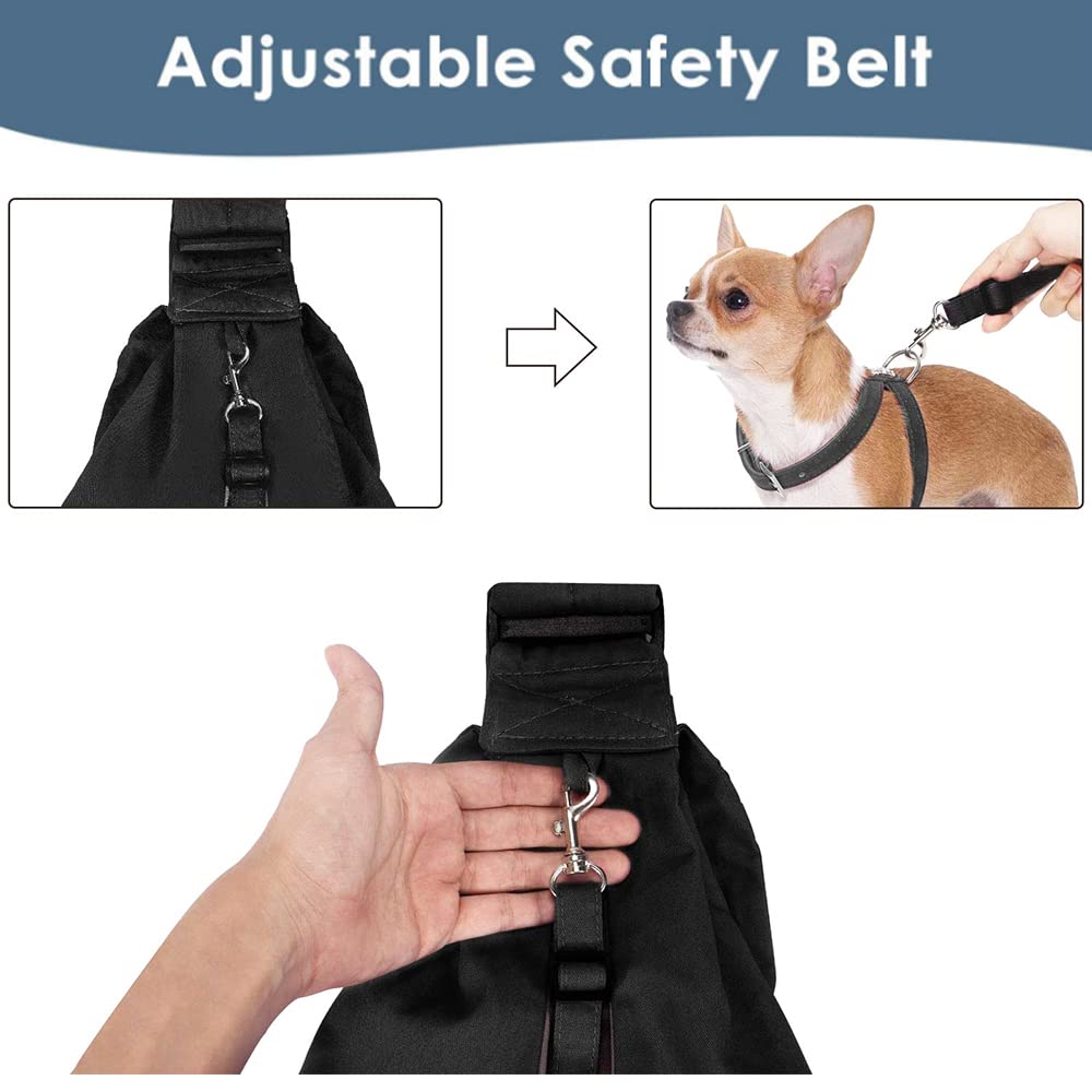 Lukovee Pet Sling mostrando la correa acolchada ajustable para comodidad.