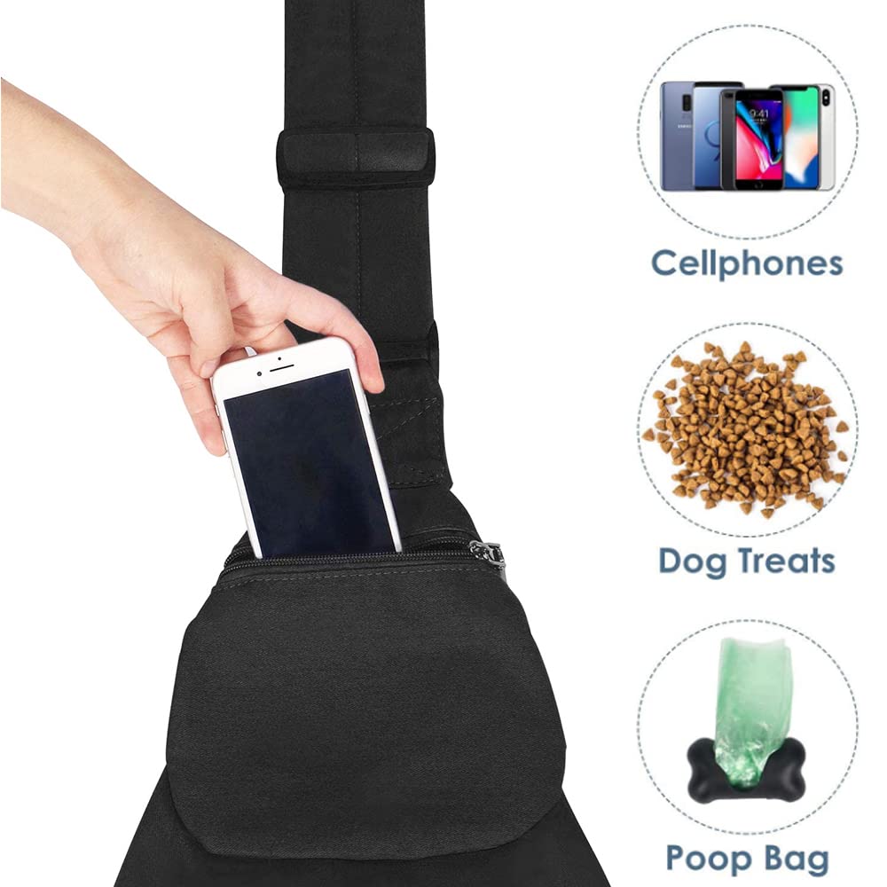 Lukovee Pet Sling con gancho de seguridad y botones para evitar caídas.