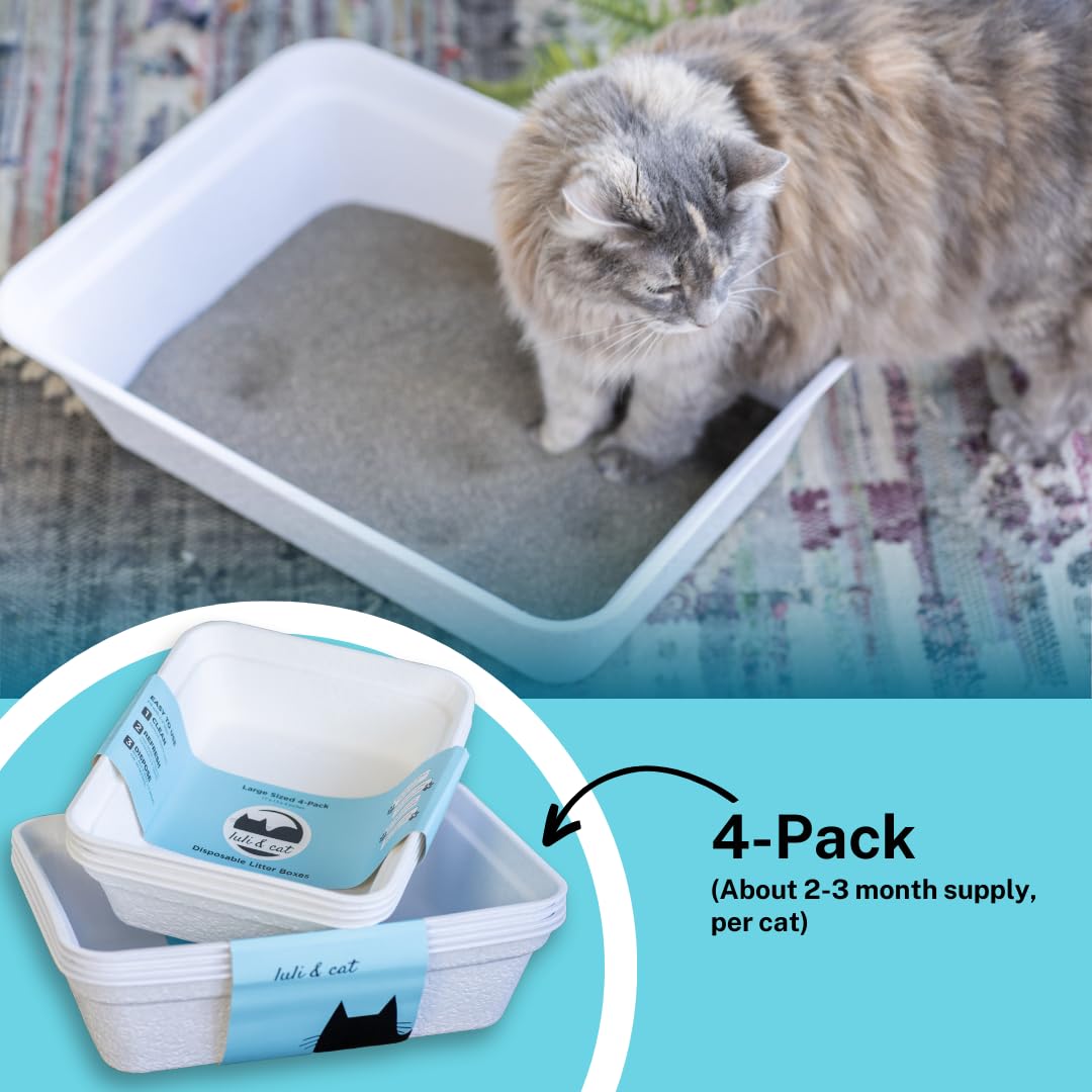 Luli y Cat arenero desechable jumbo blanco: usos múltiples para viaje y hogar.