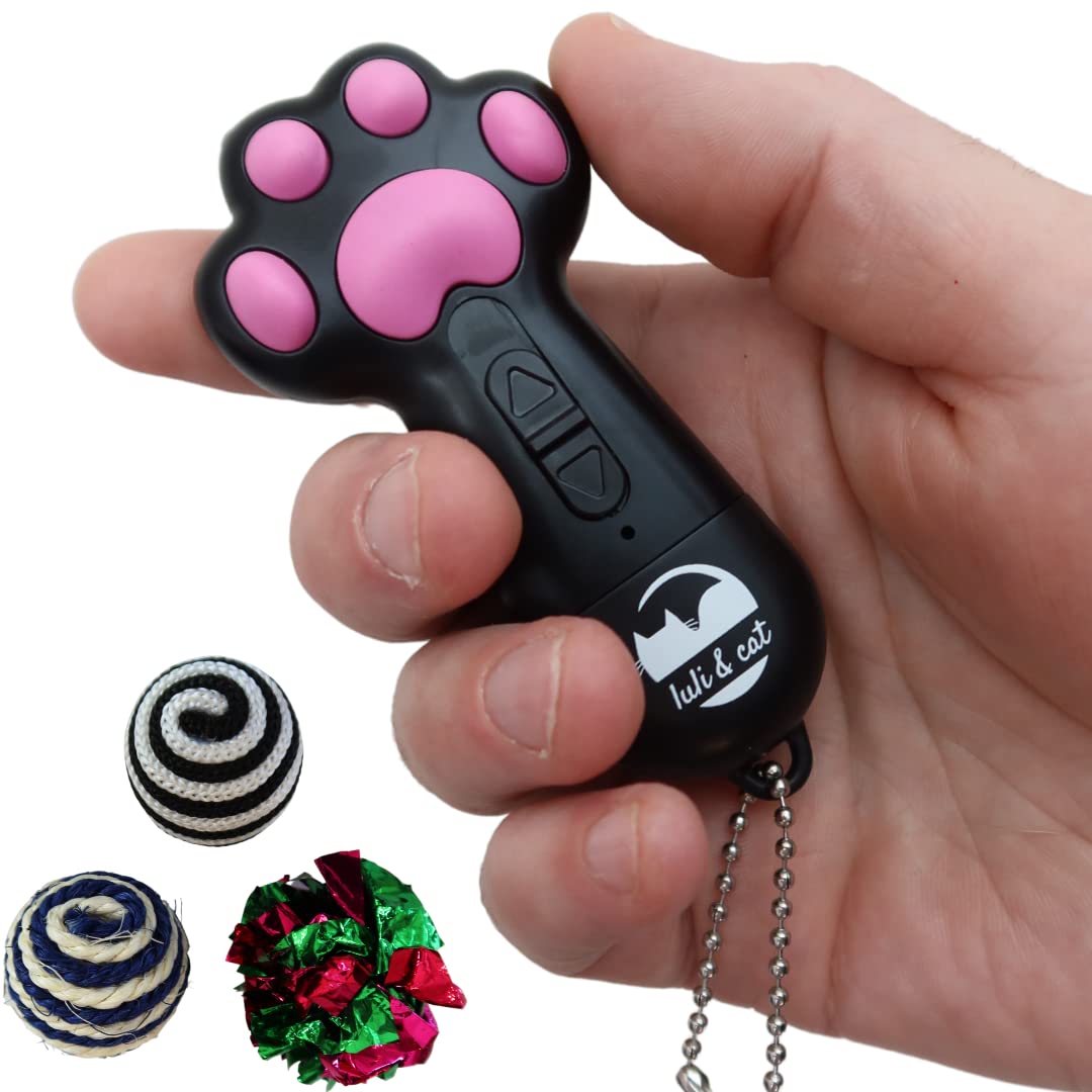 Luli & Cat láser USB puntero interactivo para gatos, ideal para ejercitarse y jugar.