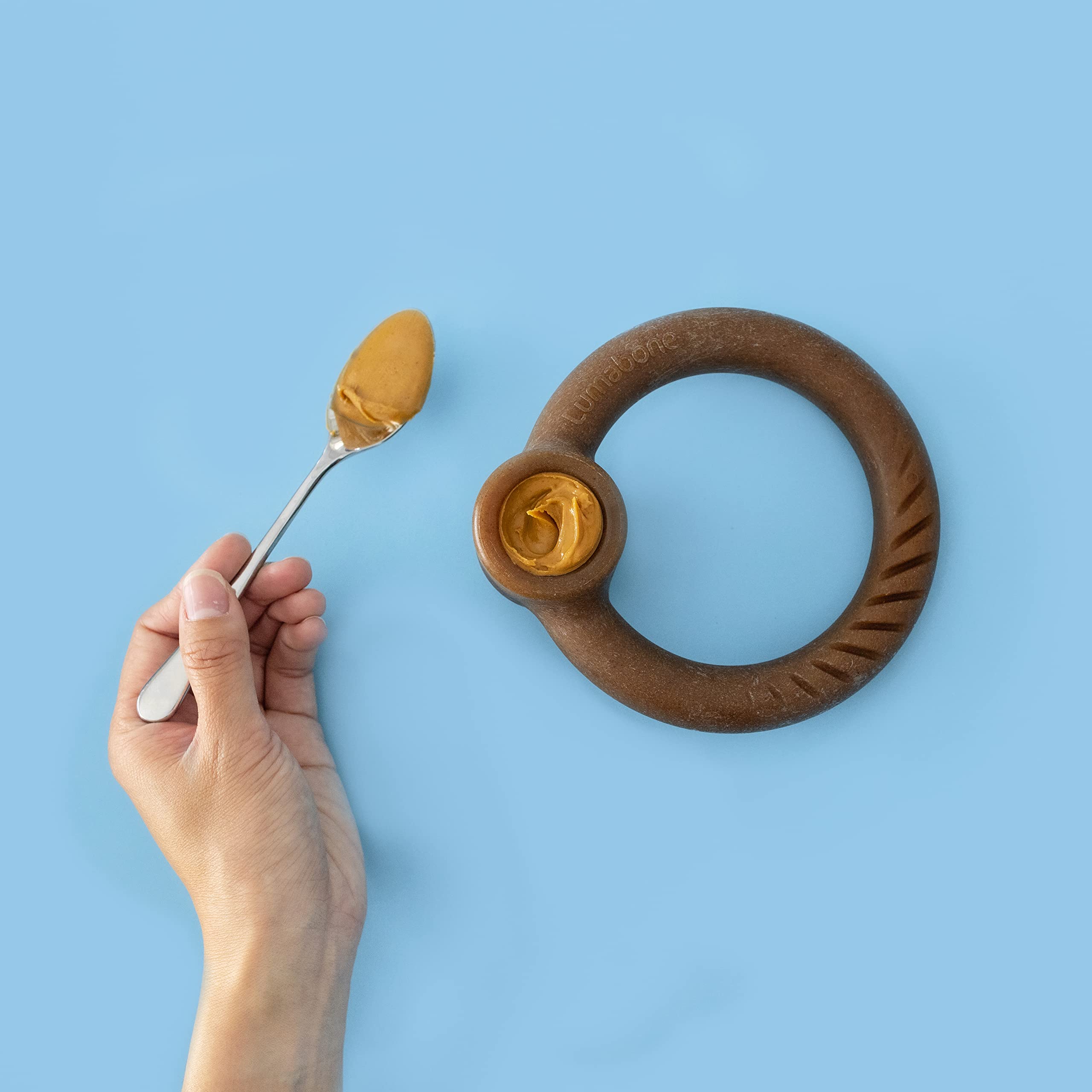 Lumabone Ring Stuffer, agarre fácil para morder y jugar dentro de casa.