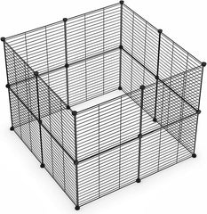 LURIVA corral de juego para animales pequeños frente, ideal para supervisión cercana