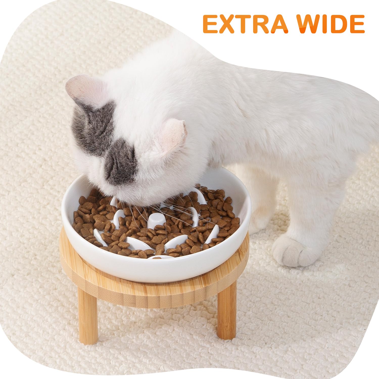 Lusifaco conjunto elevado para gatos con cara plana, mejor postura