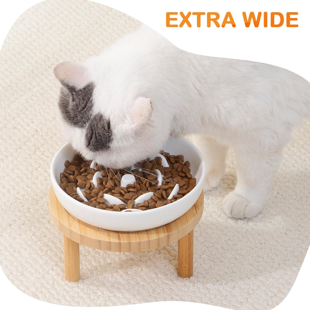 Lusifaco conjunto elevado para gatos con cara plana, mejor postura