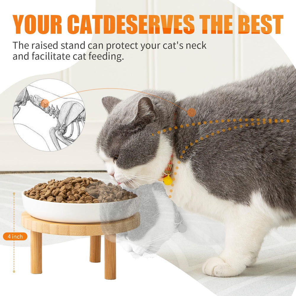 Lusifaco estación de alimentación para gatos elevada.
