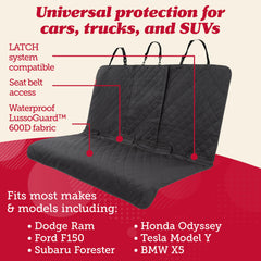 Protector de asiento trasero Lusso Gear, antideslizante para mayor estabilidad del perro
