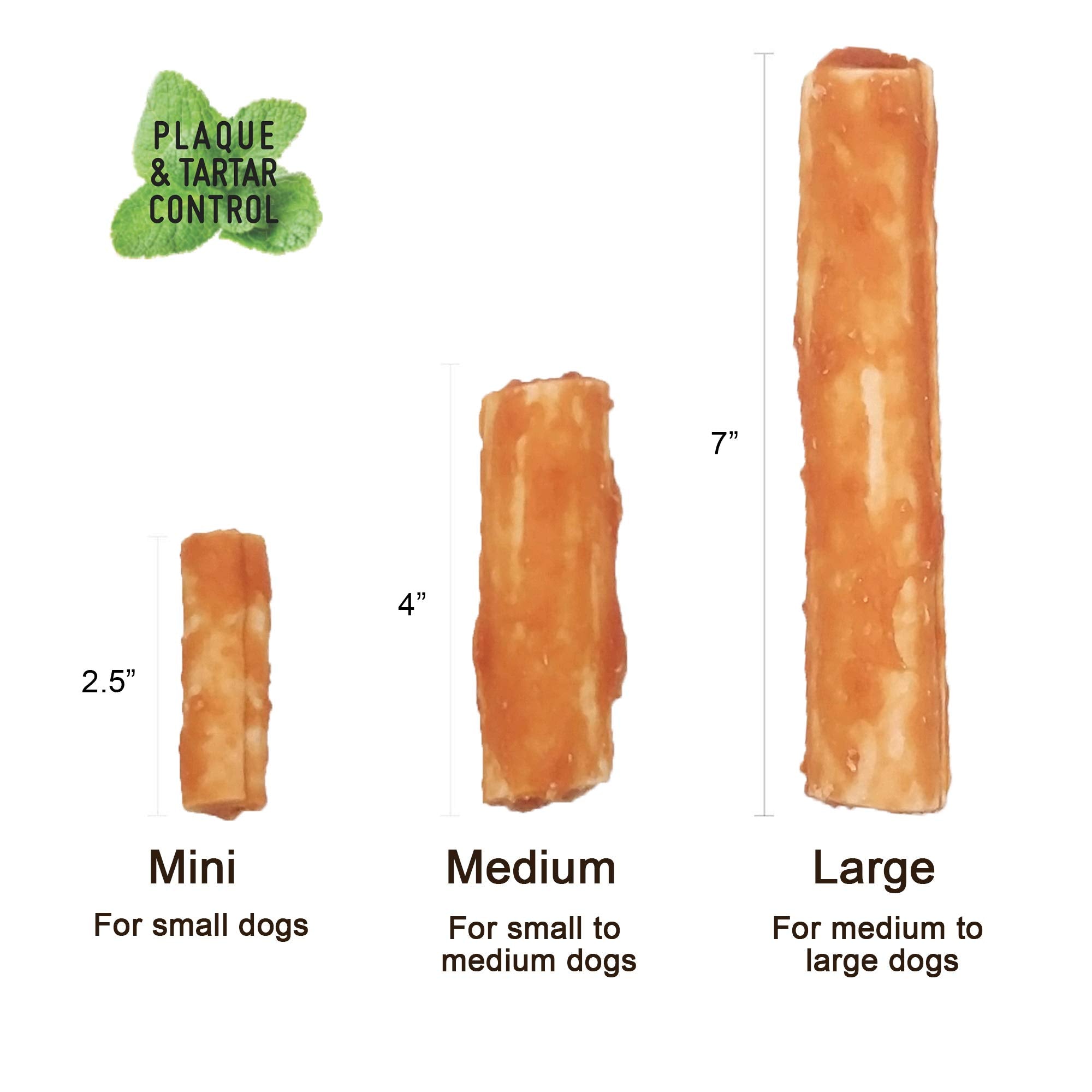 LuvChew Rollos de Pollo Mini libres de gluten para dietas específicas.