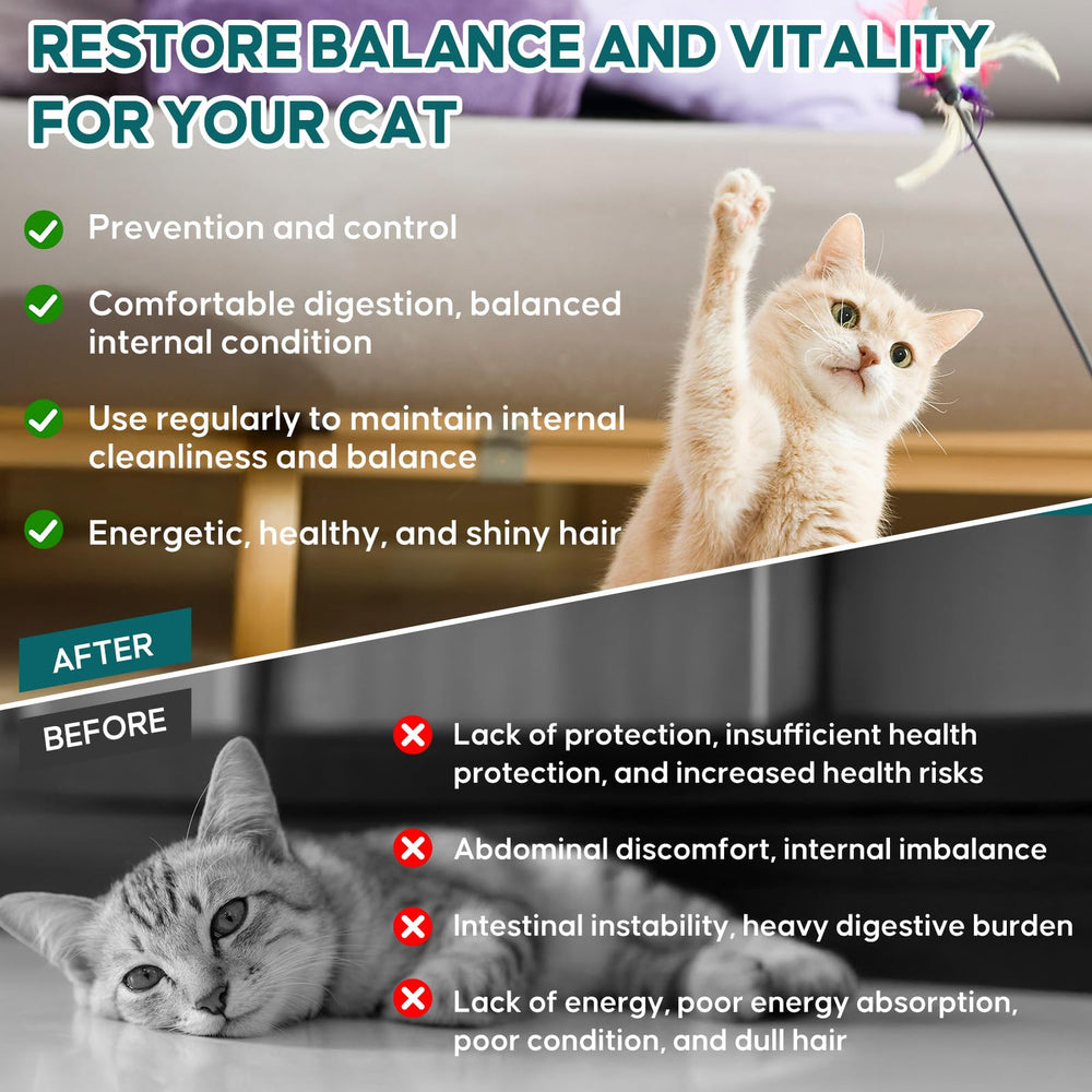 LuxeVib Desparasitante para gatos, envase con cierre seguro y práctico