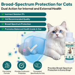 LuxeVib Desparasitante para gatos, gotero con dosificación diaria fácil