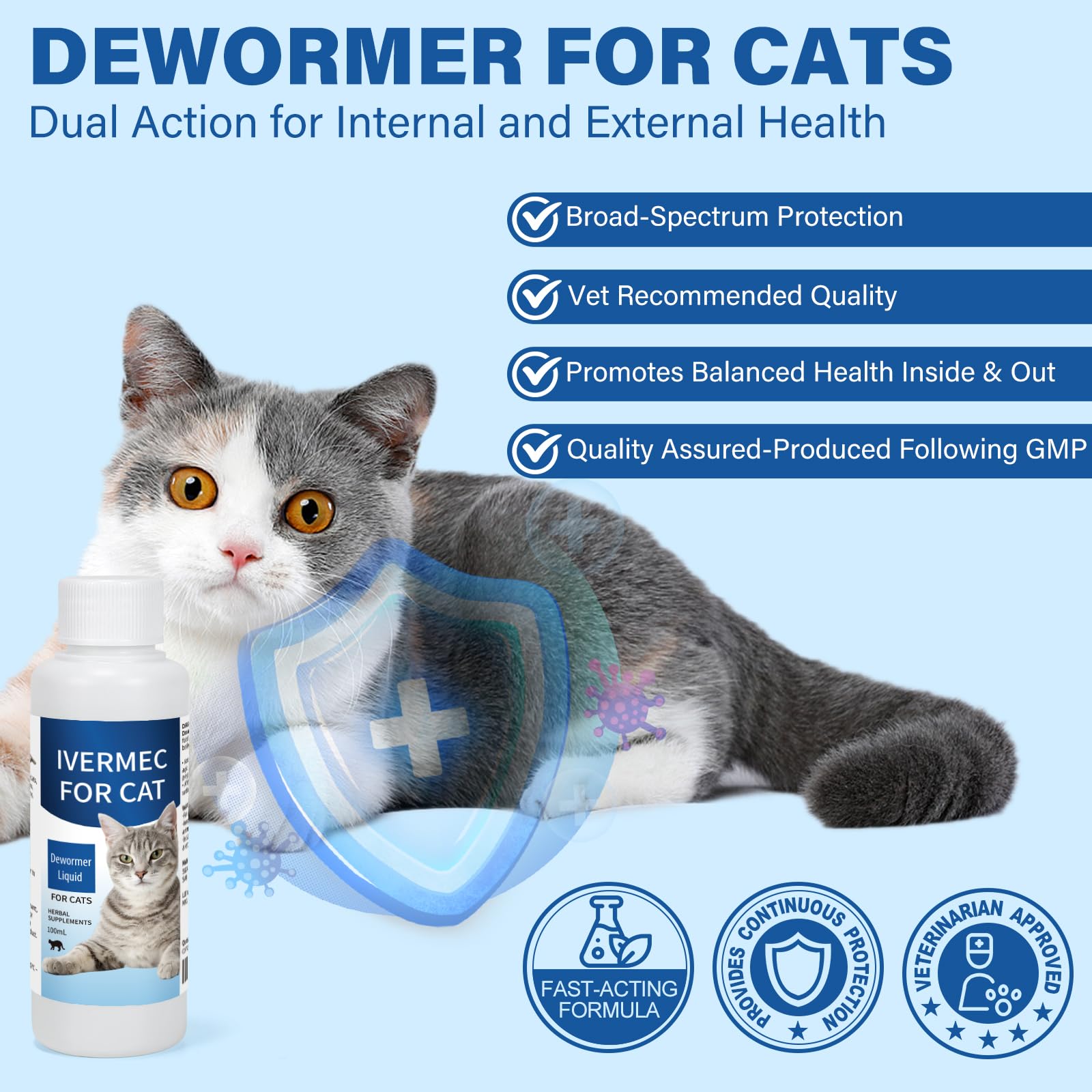 LuxeVib Desparasitante para gatos, dosis-diaria: administración práctica con comida